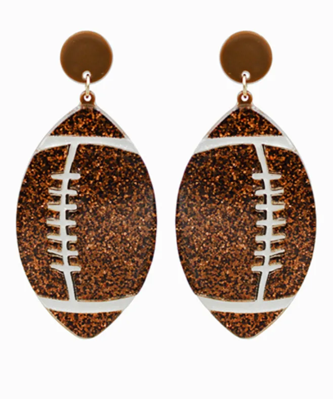 Acrylic Football Earrings