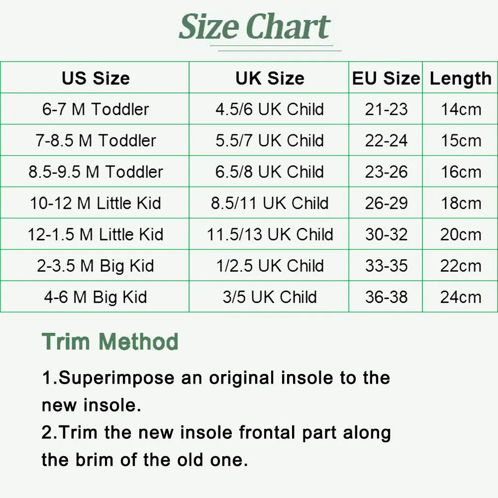 Bacophy Kids Orthotic Arch Support Shoe Insoles, Children Pu Cushioning Inserts, Shock Absorption Velvet Surfaces Deep Heel Cup Inner Sole for Flat Feet, Plantar Fasciitis, Feet Heel Pain Relief (XXL) 4-6 M Big Kid