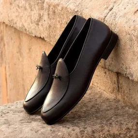 Belgian Slipper-Painted Full Grain, Painted Calf, Black-Wholesale