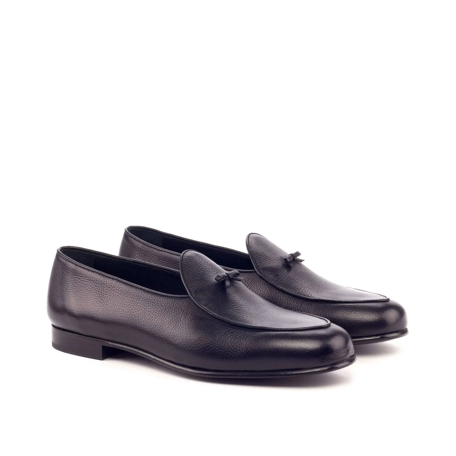 Belgian Slipper-Painted Full Grain, Painted Calf, Black-Wholesale