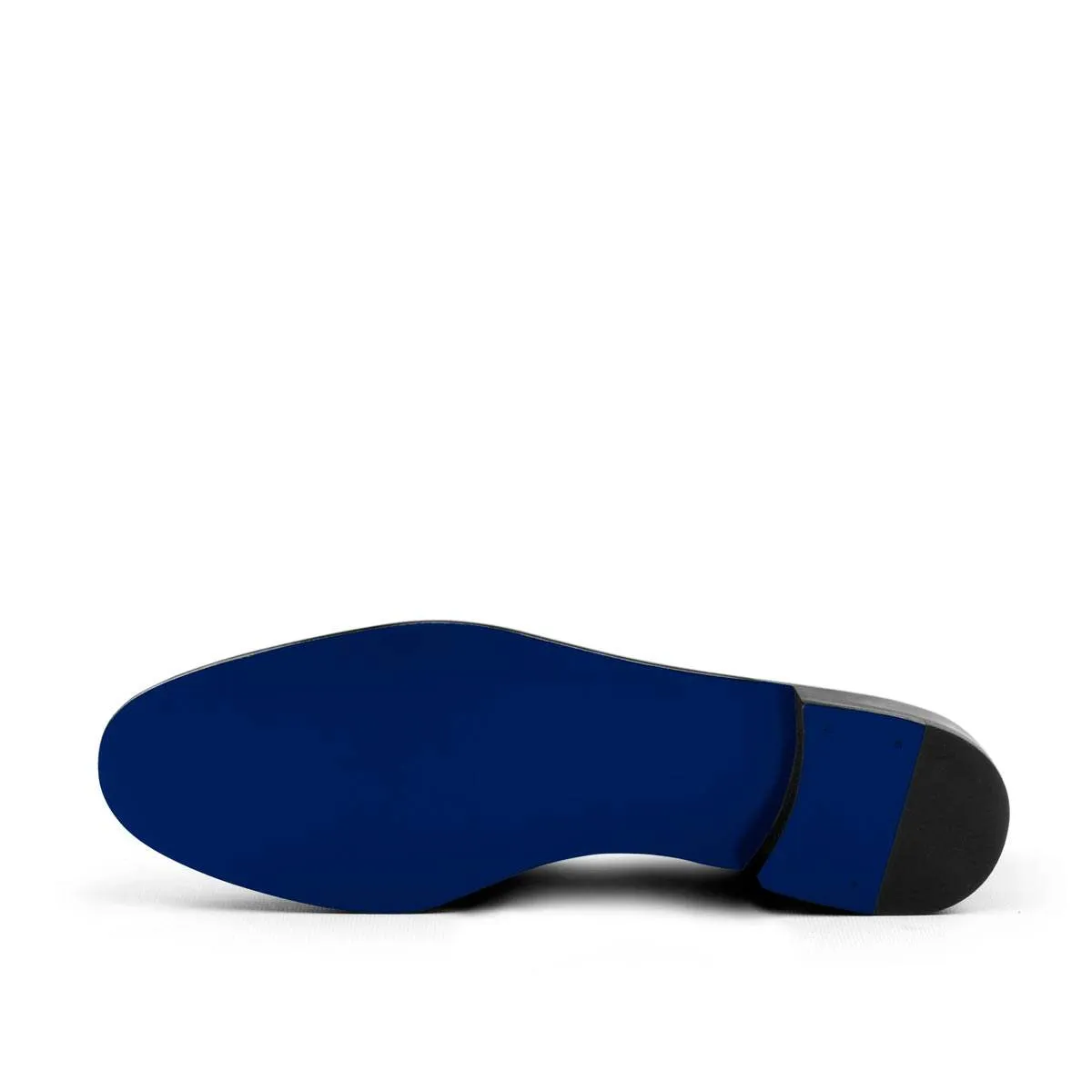 Belgian Slipper-Patent, Calf Leather, Black, Blue-Wholesale