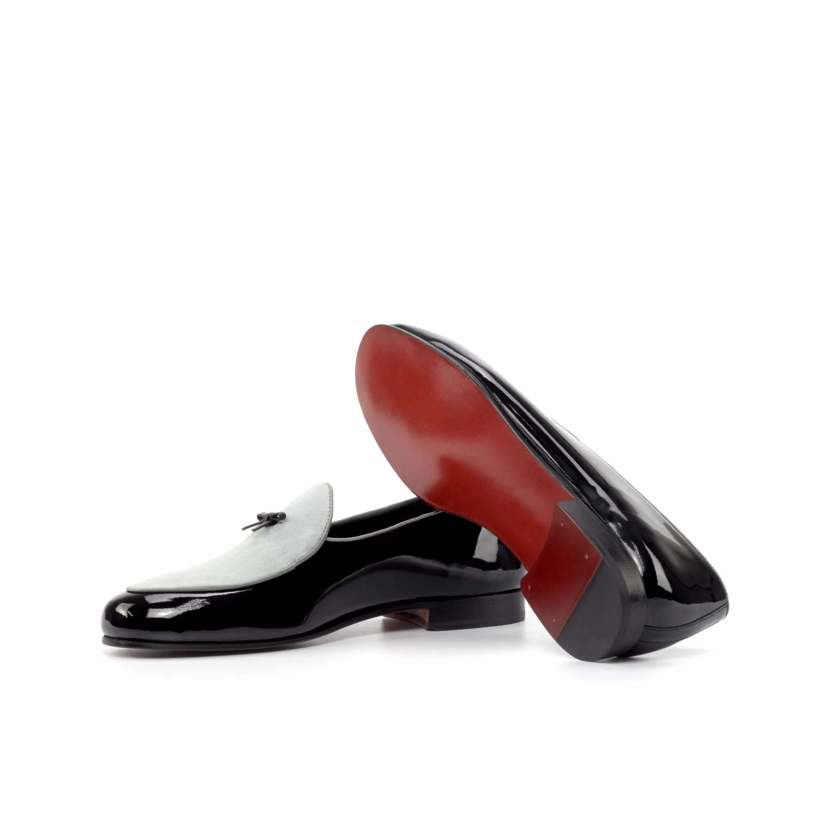 Belgian Slipper-Patent, Painted Calf, Suede, Black, Grey-Wholesale