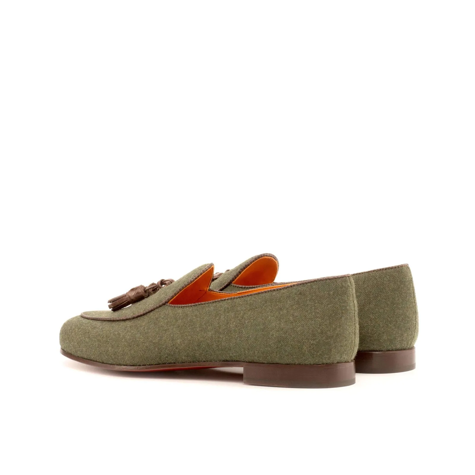 Belgian Slipper-Pebble Grain, Flannel, Painted Croco, Dark Brown, Green, Brown-Wholesale