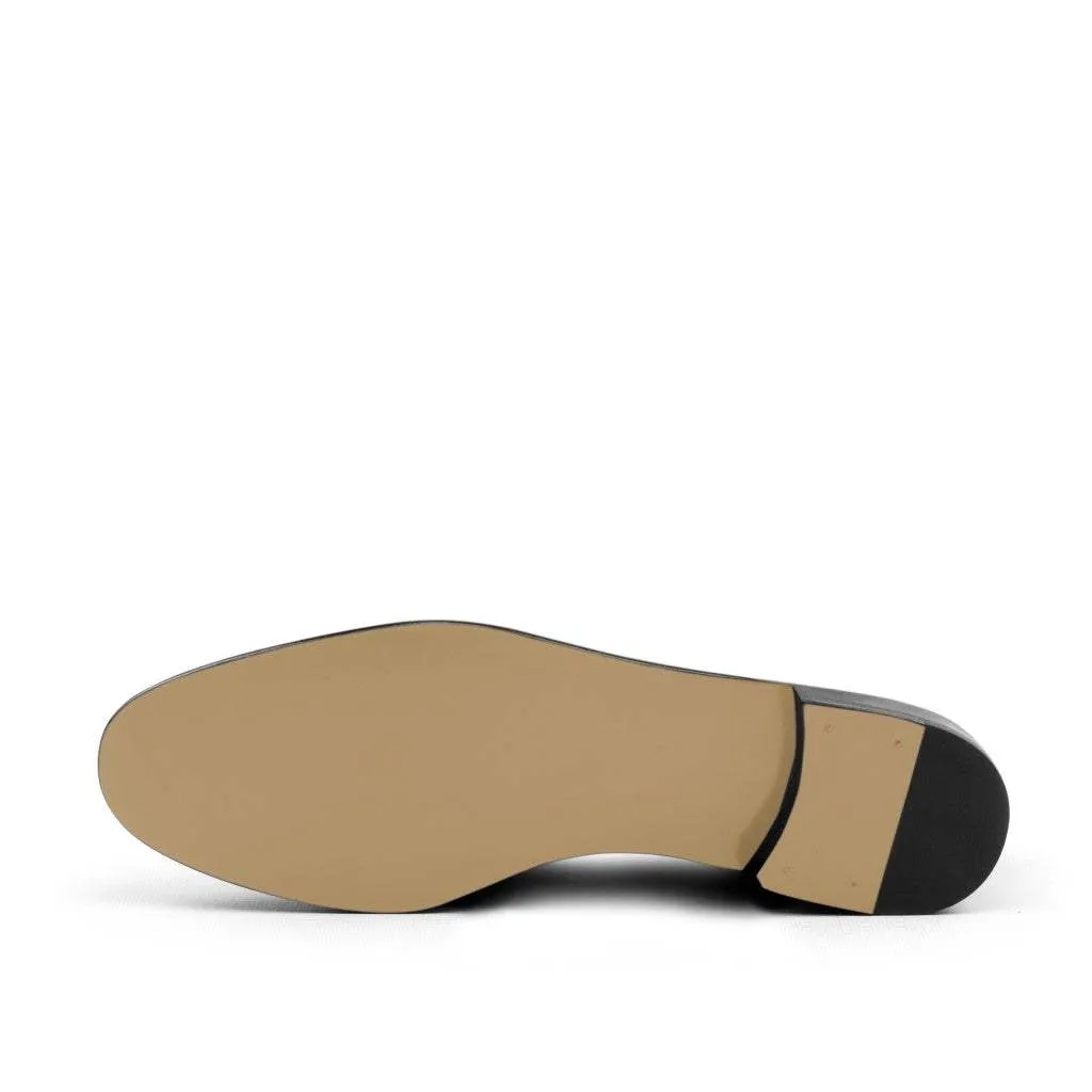 Belgian Slipper-Suede, Calf Leather, White, Brown-Wholesale