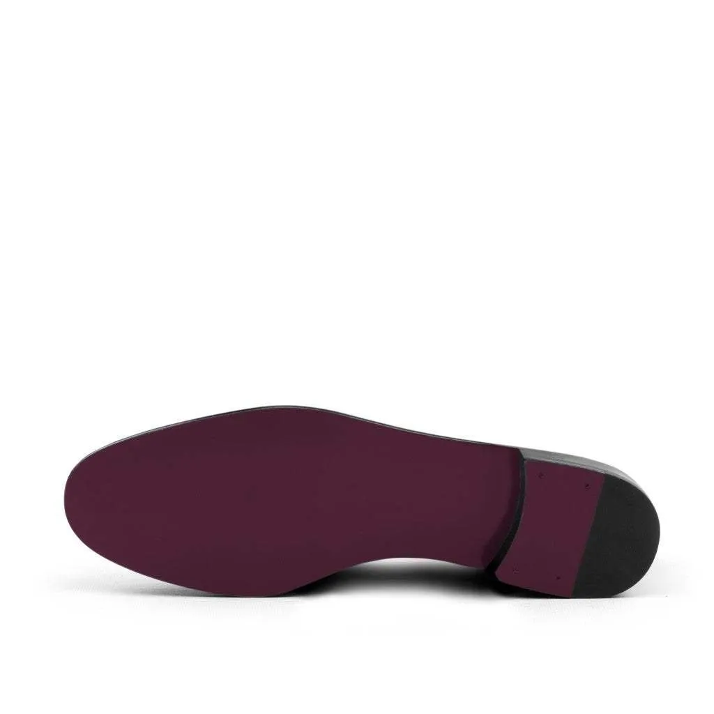 Belgian Slipper-Velvet, Calf Leather, Black-Wholesale