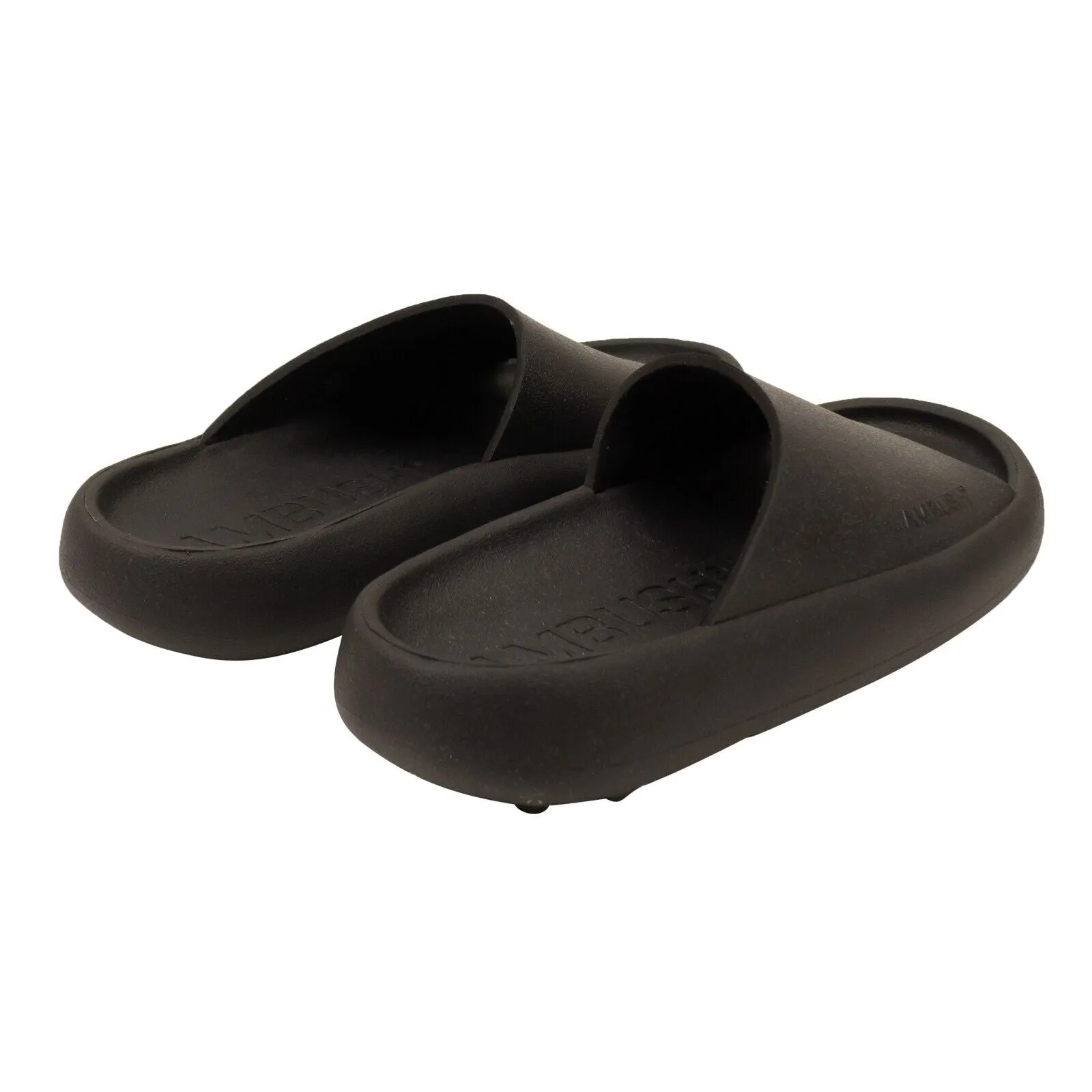 Black Logo Sliders Sandals