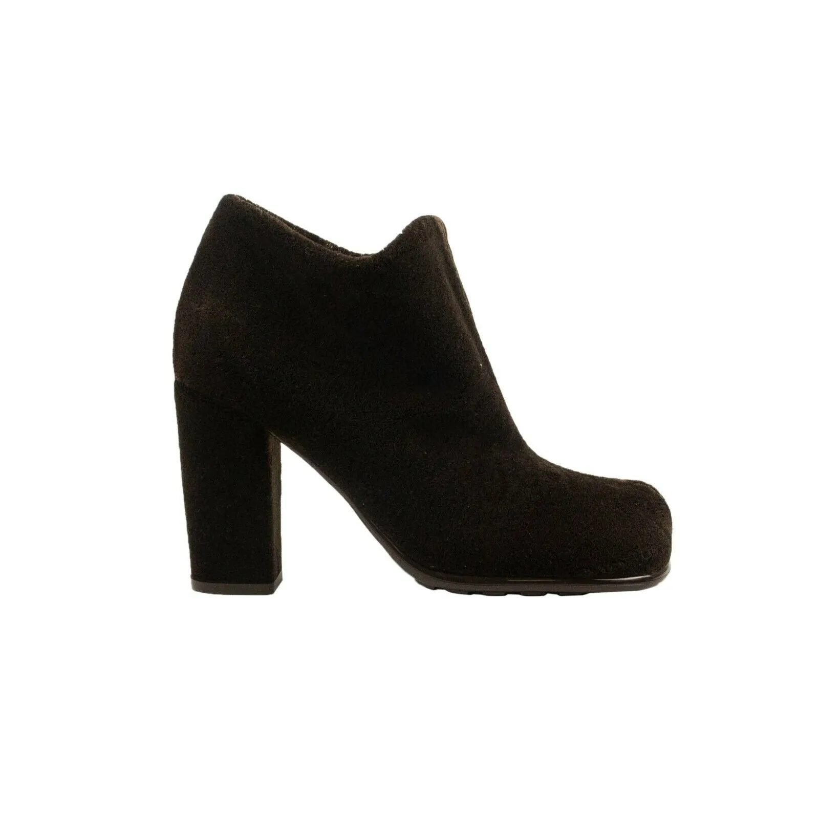 Bottega Veneta Storm Square Toe Suede Ankle Boots - Brown