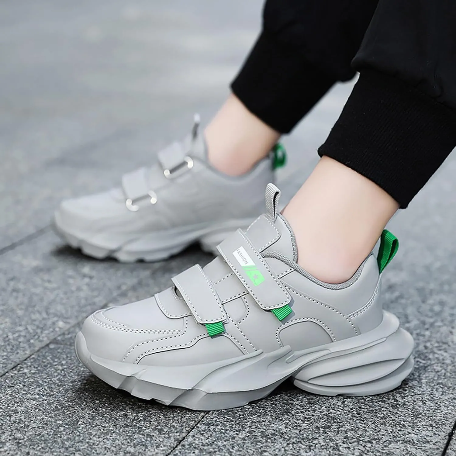 Boys School Sport Shoes Kids Lightweight Breathable Basketball Sneakers Soft Sole Outdoor Running Walking Shoes