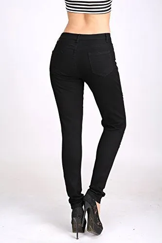Casual Ripped Holes Skinny Jeans Jeggings Straight Fit Denim Pants Us 6 Black 7