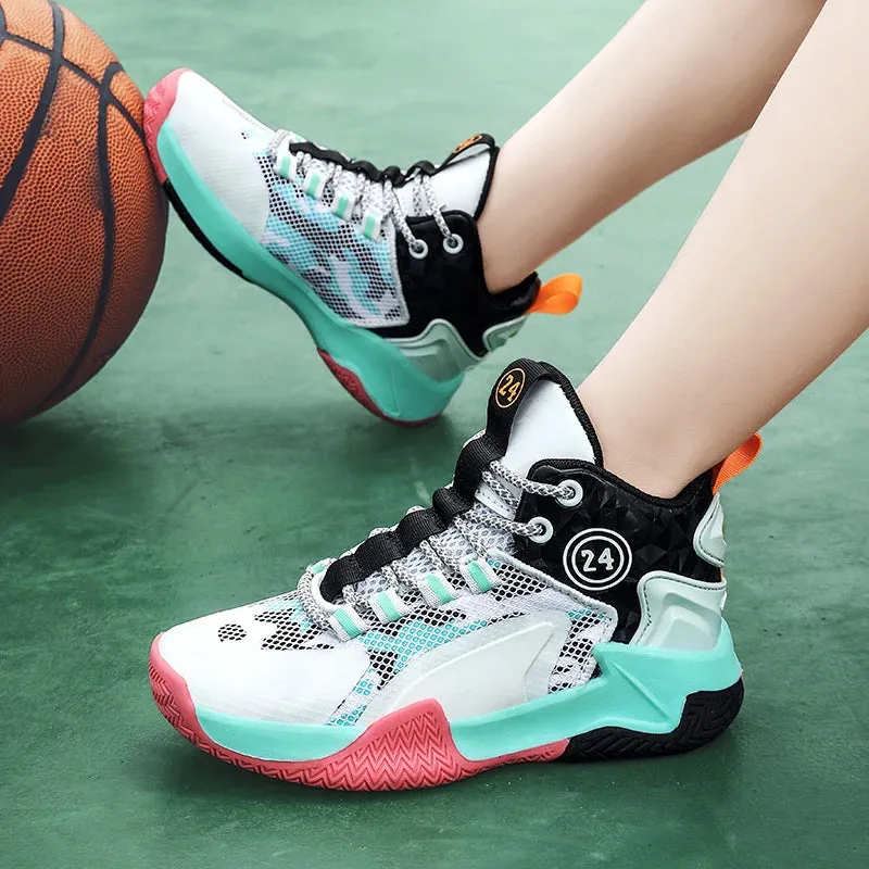 Children's High Top Basketball Shoes for Boy and Girl Number 24 Kid's