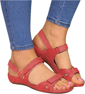 Eduavar Sandals for Women Dressy, Women Sandals Comfortable Low Wedge Sandals Ankle Strap Sandals Peep Toe Shoes