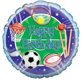 Happy Birthday Sports Foil Balloon