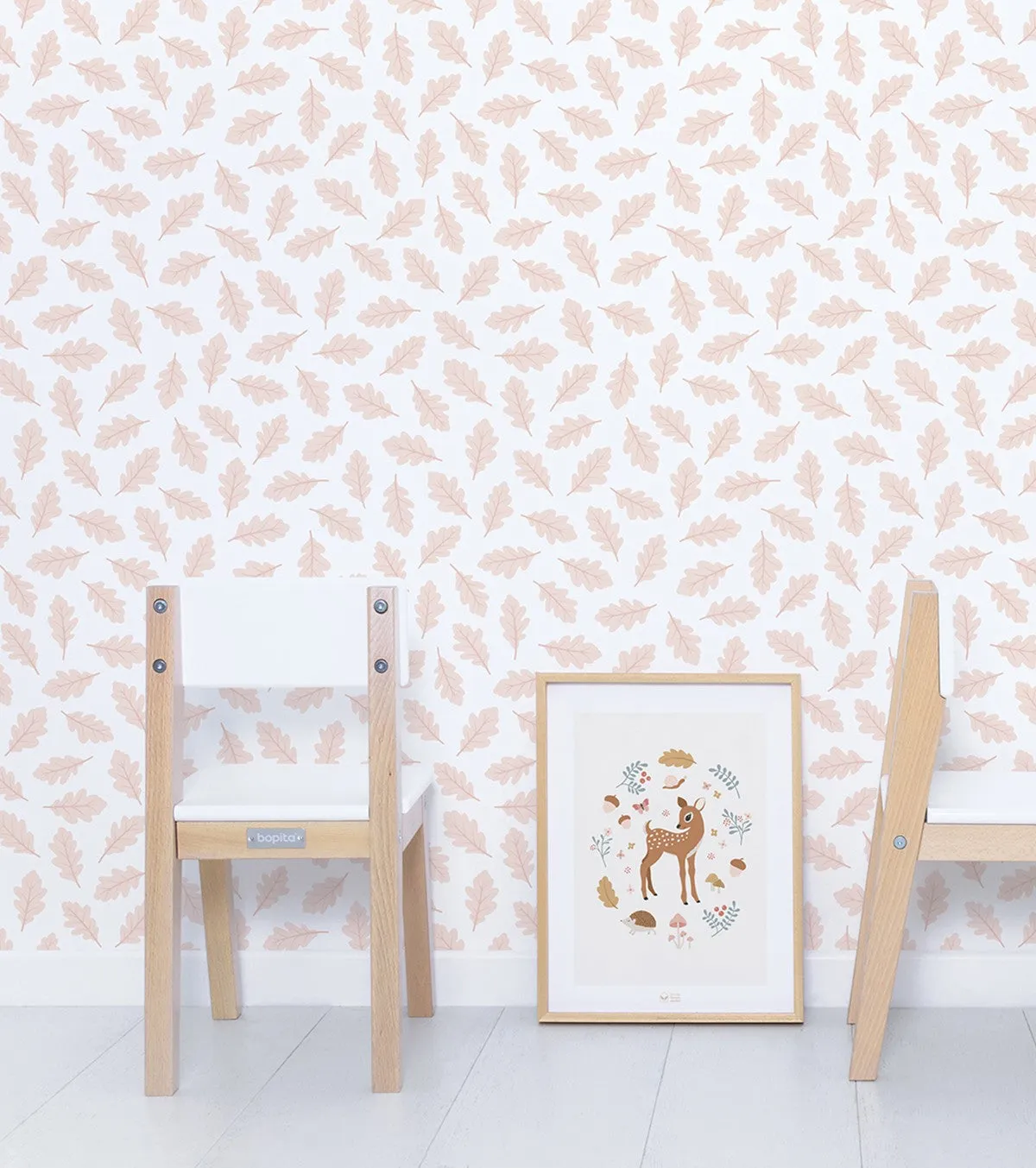 Jöro - Children's Wallpaper - Oak Leaf Pattern