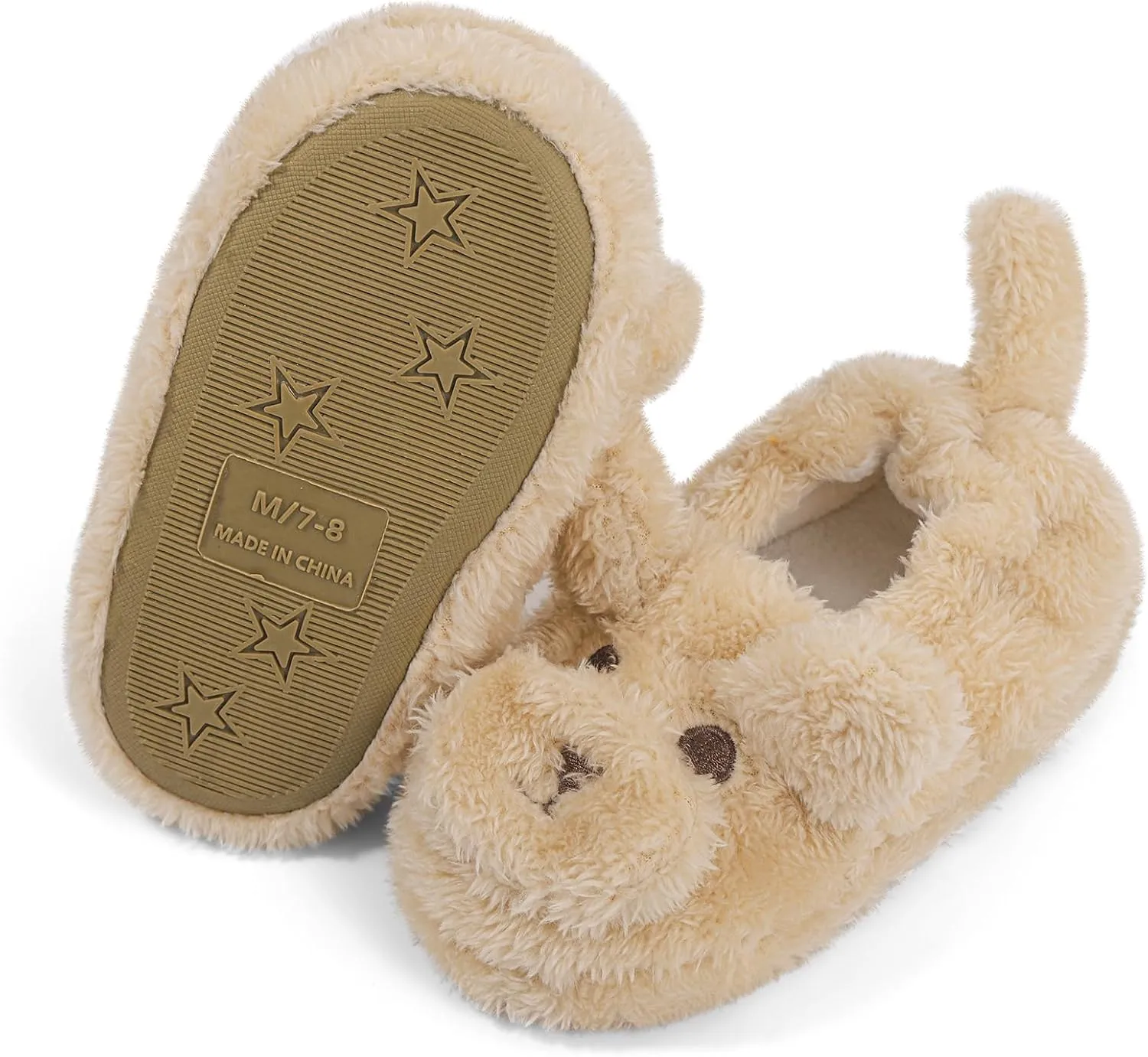 KAKU NANU Toddler Kids Slippers Cute Animal Cartoon Shoes Girls Boys Warm Fleece Winter Household Slippers