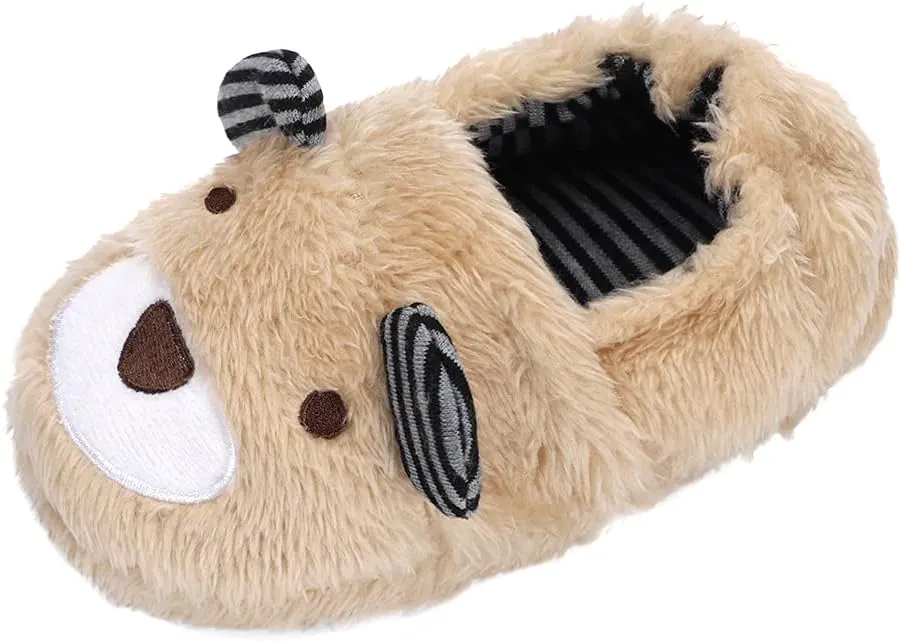 KAKU NANU Toddler Kids Slippers Cute Animal Cartoon Shoes Girls Boys Warm Fleece Winter Household Slippers