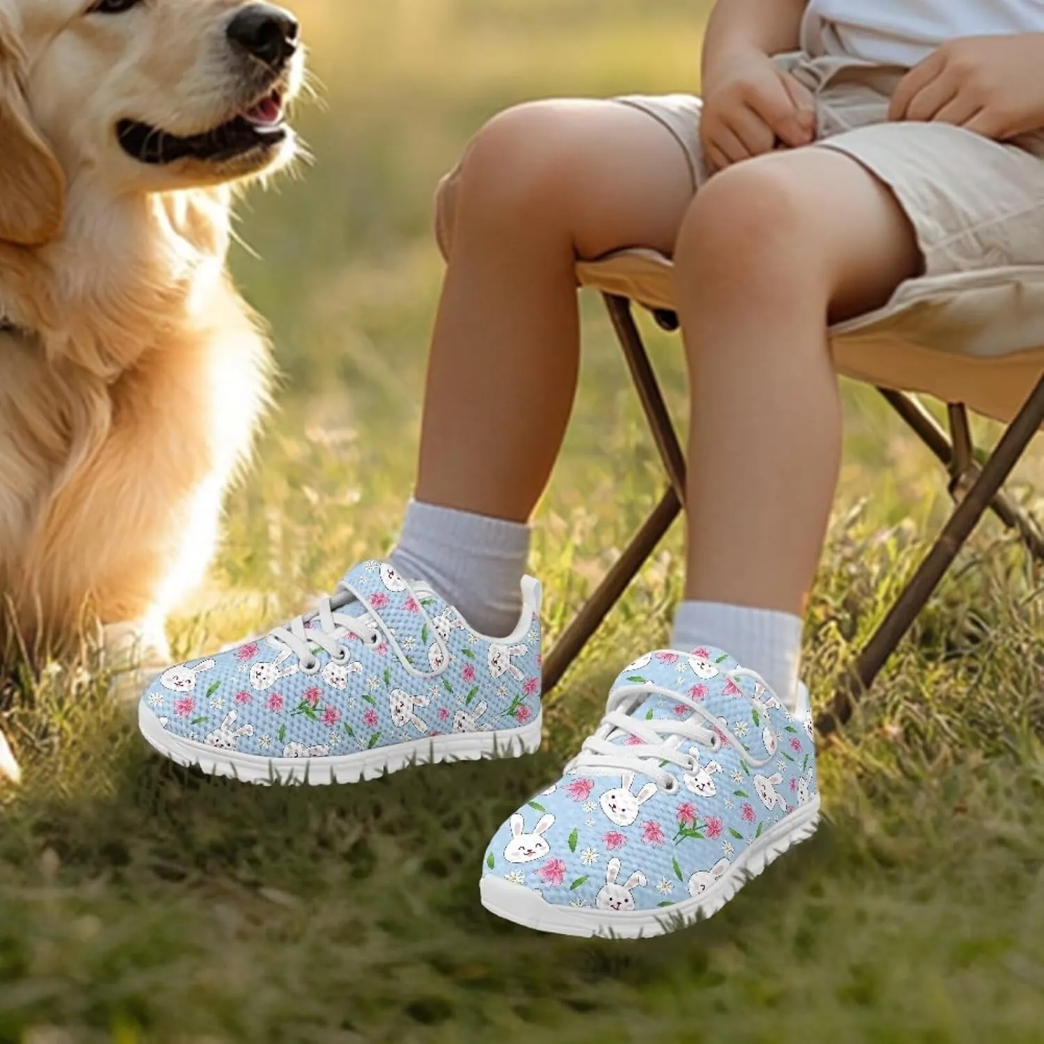 Kids Sport Shoes for Little Child Girls Mesh Design Breathable Slip On Single Buckle