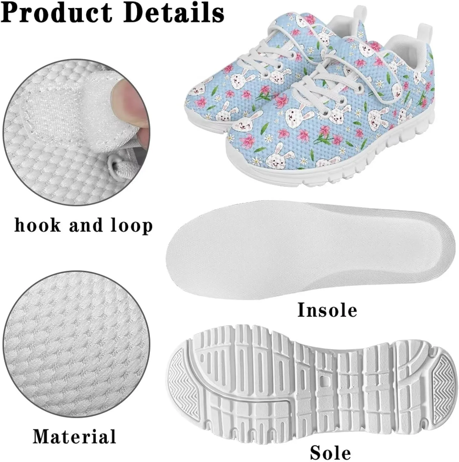 Kids Sport Shoes for Little Child Girls Mesh Design Breathable Slip On Single Buckle