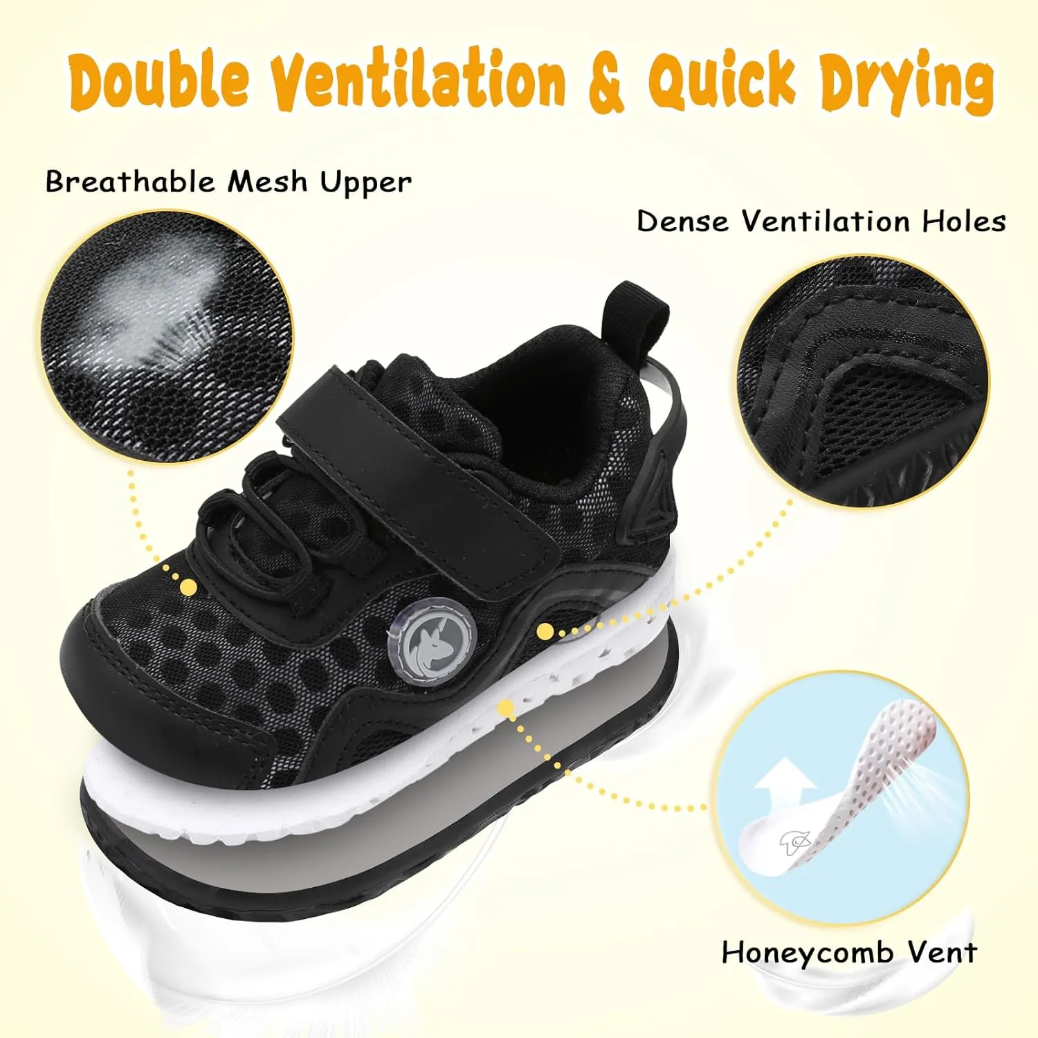 LeIsfIt Toddler Boys Girls Sneakers Kids Barefoot Walking Shoes Lightweight Mesh Tennis Shoes