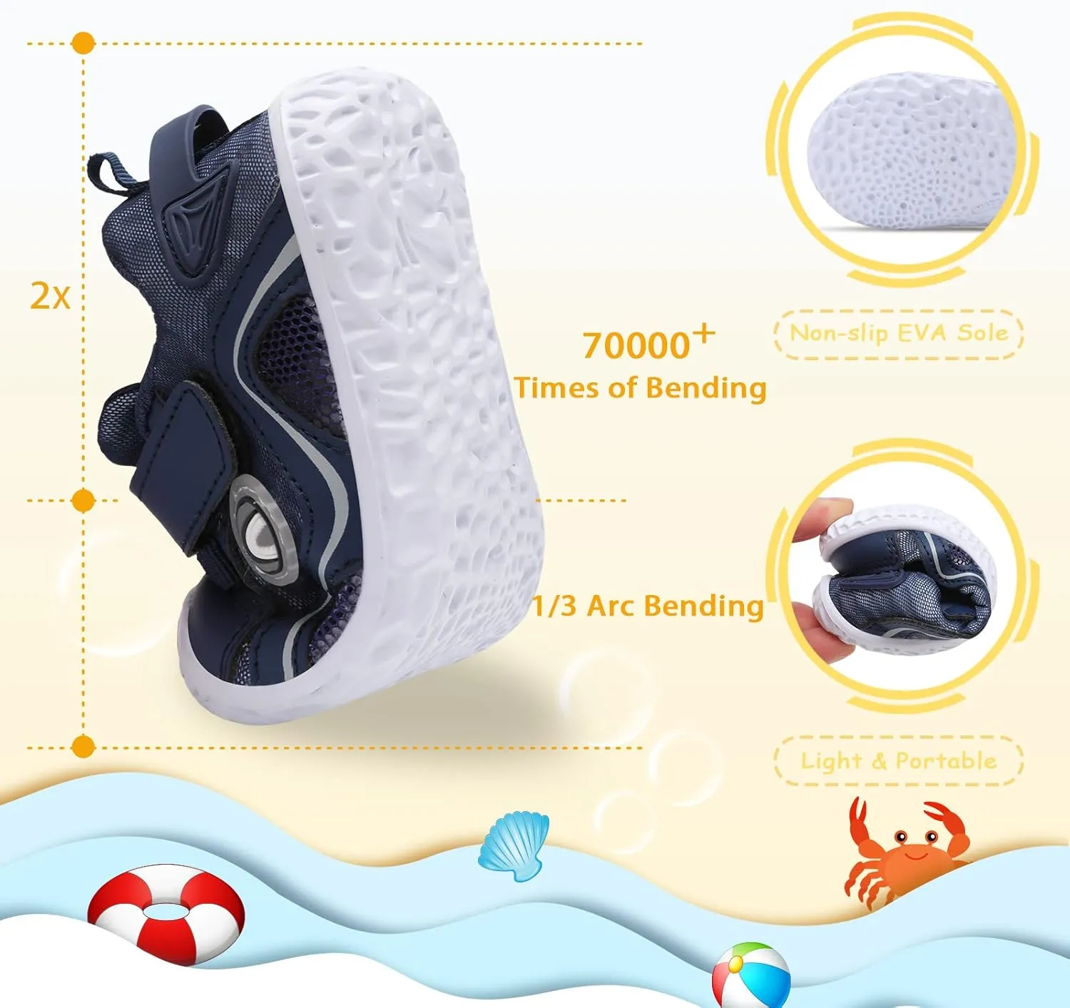 LeIsfIt Toddler Boys Girls Sneakers Kids Barefoot Walking Shoes Lightweight Mesh Tennis Shoes