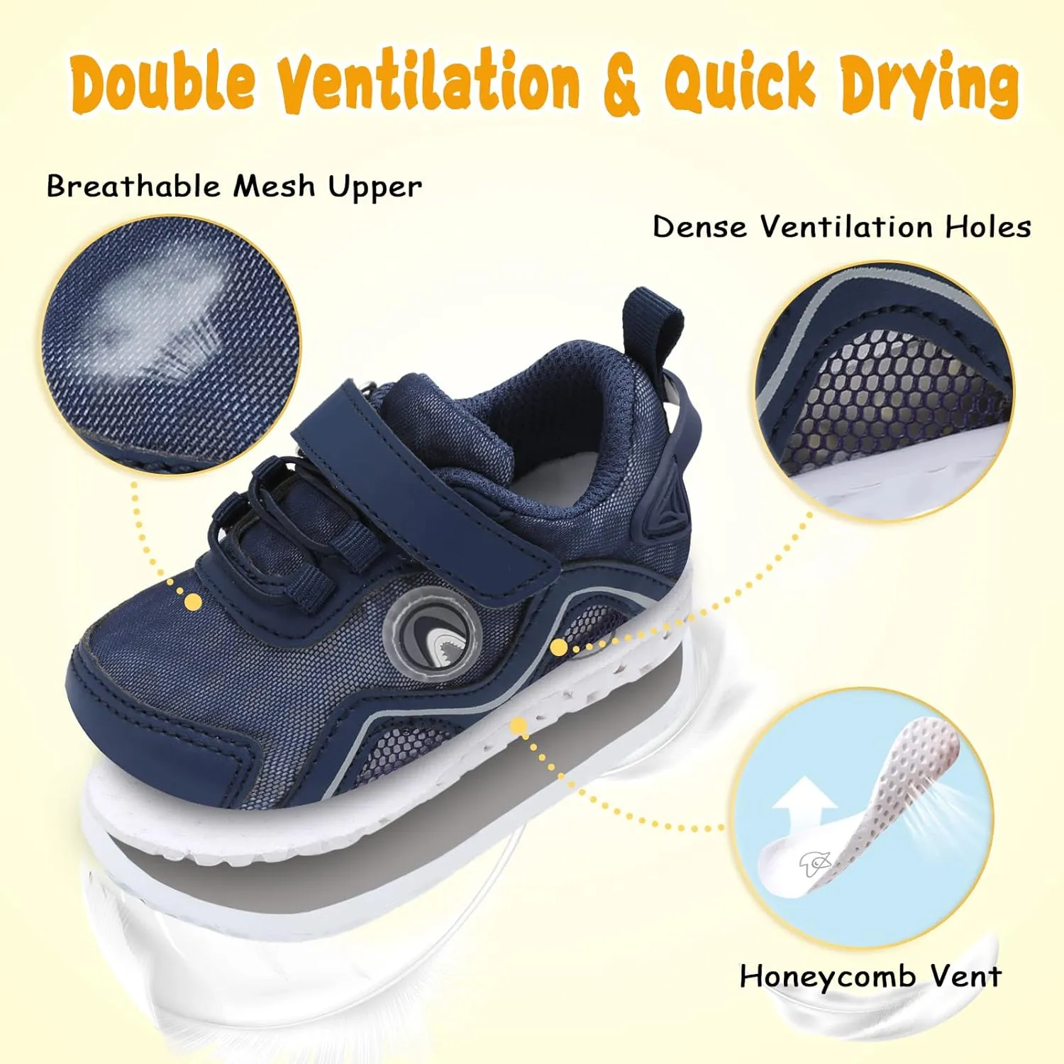 LeIsfIt Toddler Boys Girls Sneakers Kids Barefoot Walking Shoes Lightweight Mesh Tennis Shoes