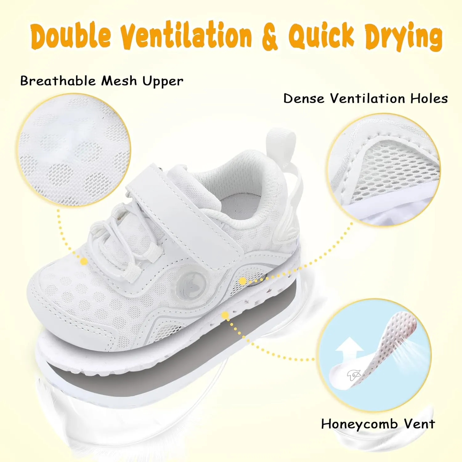 LeIsfIt Toddler Boys Girls Sneakers Kids Barefoot Walking Shoes Lightweight Mesh Tennis Shoes