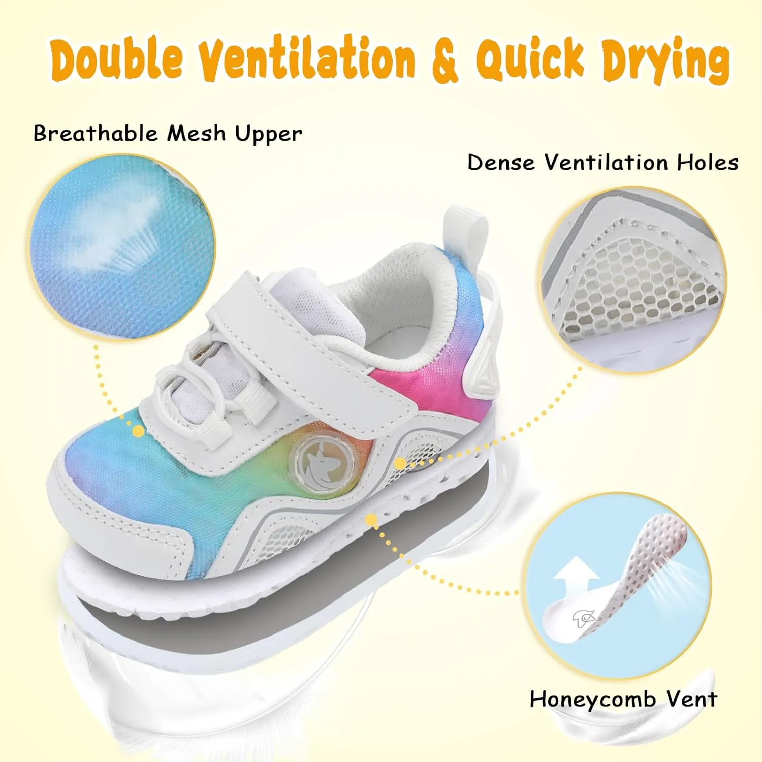 LeIsfIt Toddler Boys Girls Sneakers Kids Barefoot Walking Shoes Lightweight Mesh Tennis Shoes