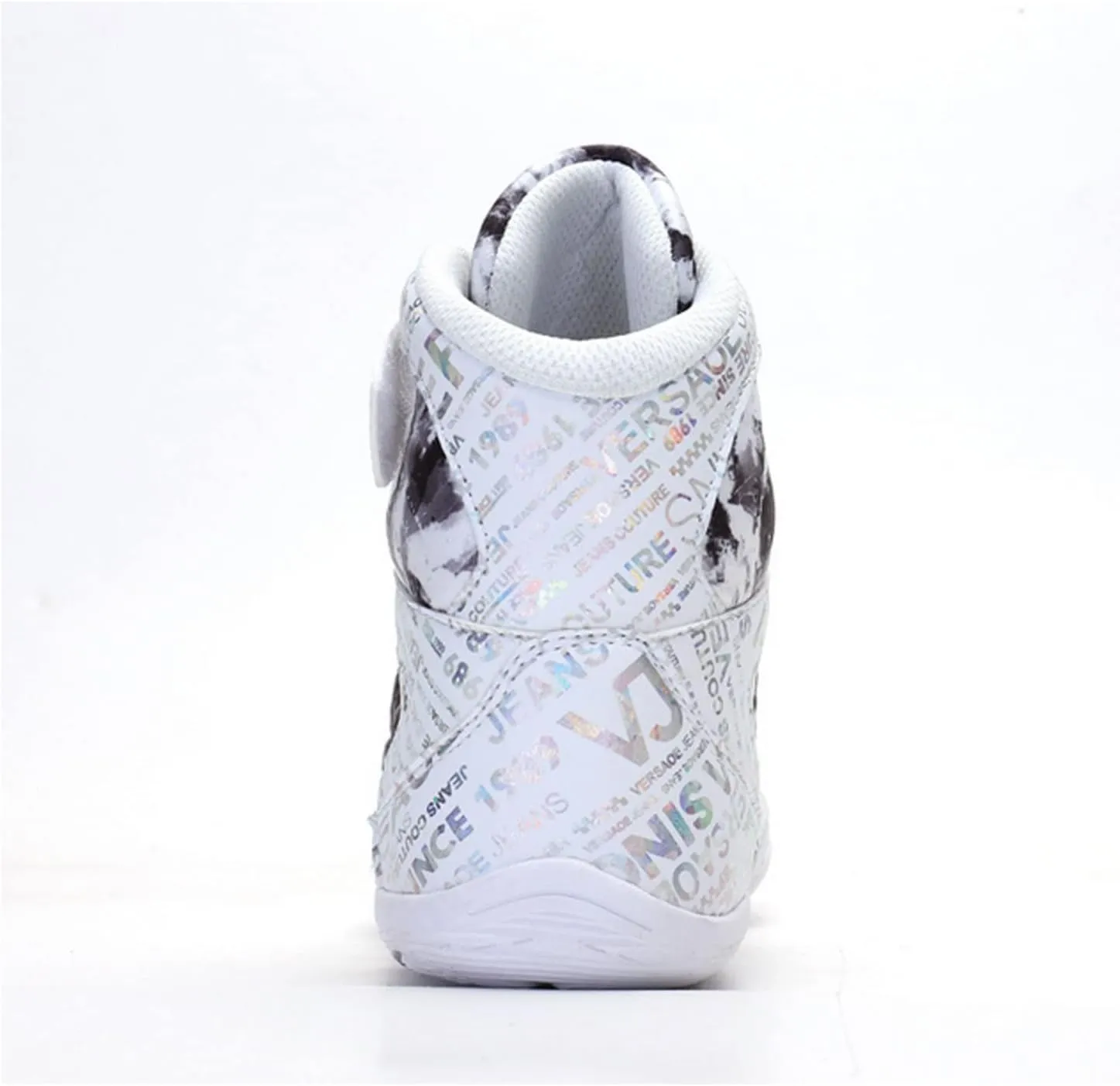 Men's Boxing Shoes Wrestling Fighting Trainers Breathable Soft Bottom for Gym Squat Wrestling Boxing Boots,White-5