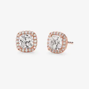 Michael Kors Precious Metal-Plated Sterling Silver Pavé Stud Earrings, Pink/Gold