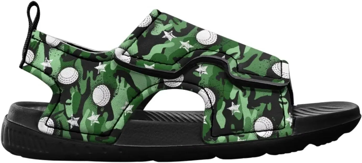 Novelty Balls Kids Summer Slide Sandals Boys Comfort Non Slip Open Toe Adjustable Walking Beach Shower Shoes