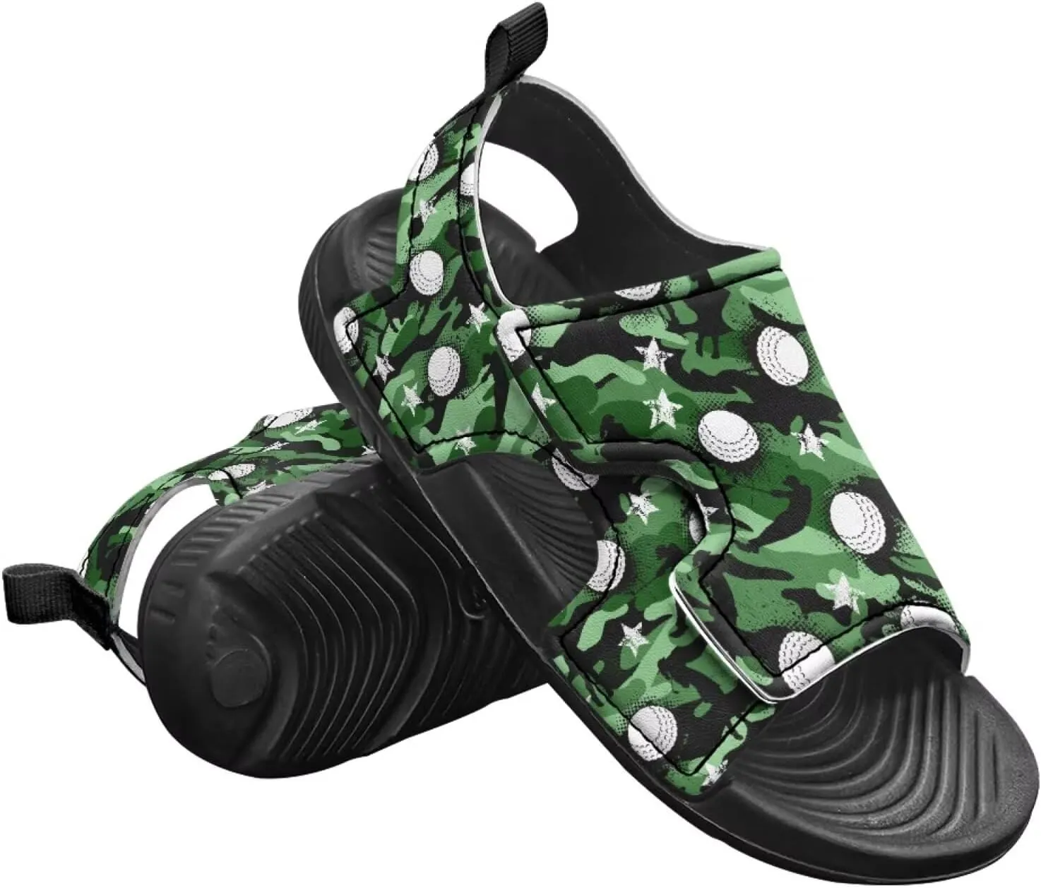 Novelty Balls Kids Summer Slide Sandals Boys Comfort Non Slip Open Toe Adjustable Walking Beach Shower Shoes