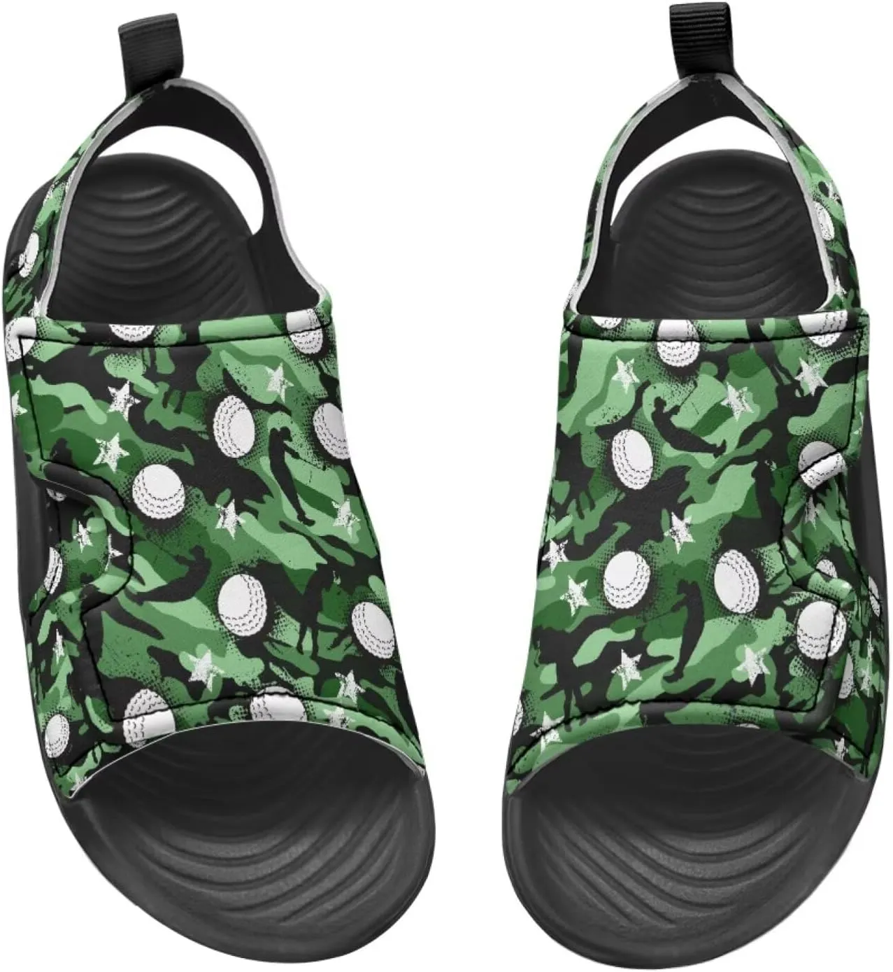 Novelty Balls Kids Summer Slide Sandals Boys Comfort Non Slip Open Toe Adjustable Walking Beach Shower Shoes