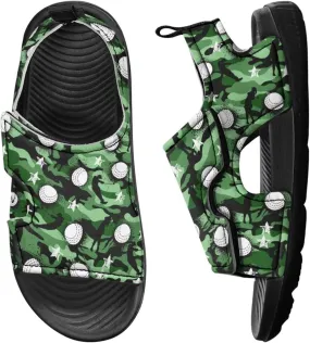 Novelty Balls Kids Summer Slide Sandals Boys Comfort Non Slip Open Toe Adjustable Walking Beach Shower Shoes
