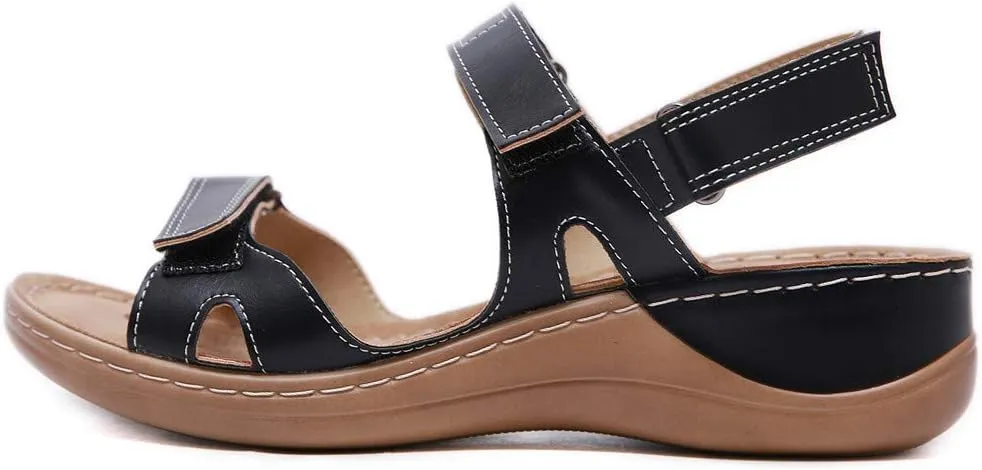 Orthopedic Sandals for Women, Womens Comfy Orthotic Sandal Anti-Slip Breathable Arch Support Platform Wedge Sandal Soft Comfortable