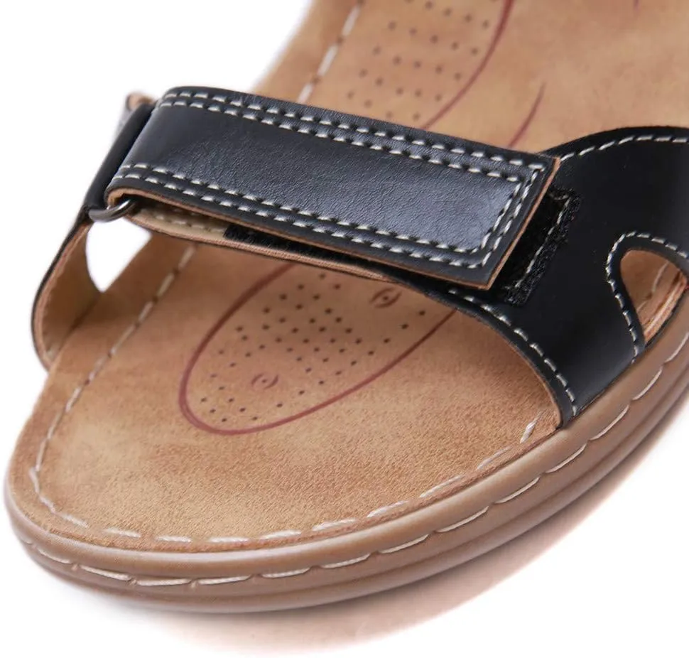 Orthopedic Sandals for Women, Womens Comfy Orthotic Sandal Anti-Slip Breathable Arch Support Platform Wedge Sandal Soft Comfortable