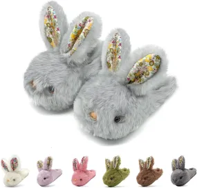 Toddler Bunny Slippers, Cute Soft Plush Anti-Slip House Kids Rabbit Warm Winter Slippers for Indoor Outdoor