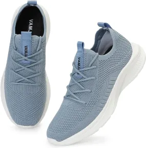 VAMJAM Men's Running Shoes Fashion Sneakers Lightweight Breathable Flying Knitting Lace Up Mesh Walking Shoes Workout Casual Sports Shoes