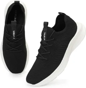 VAMJAM Men's Running Shoes Fashion Sneakers Lightweight Breathable Flying Knitting Lace Up Mesh Walking Shoes Workout Casual Sports Shoes