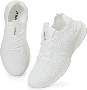 VAMJAM Men's Running Shoes Fashion Sneakers Lightweight Breathable Flying Knitting Lace Up Mesh Walking Shoes Workout Casual Sports Shoes