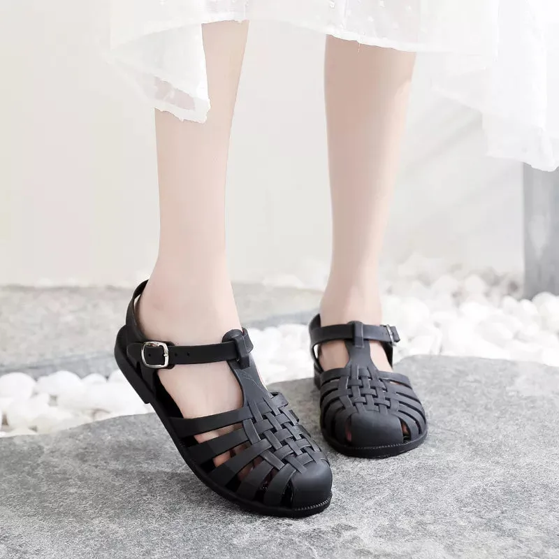 Women Flat Sandlas Hollow-carved Design Fashion Comfortable Outdoor Sports Beach Cool Slippers - WSD50233
