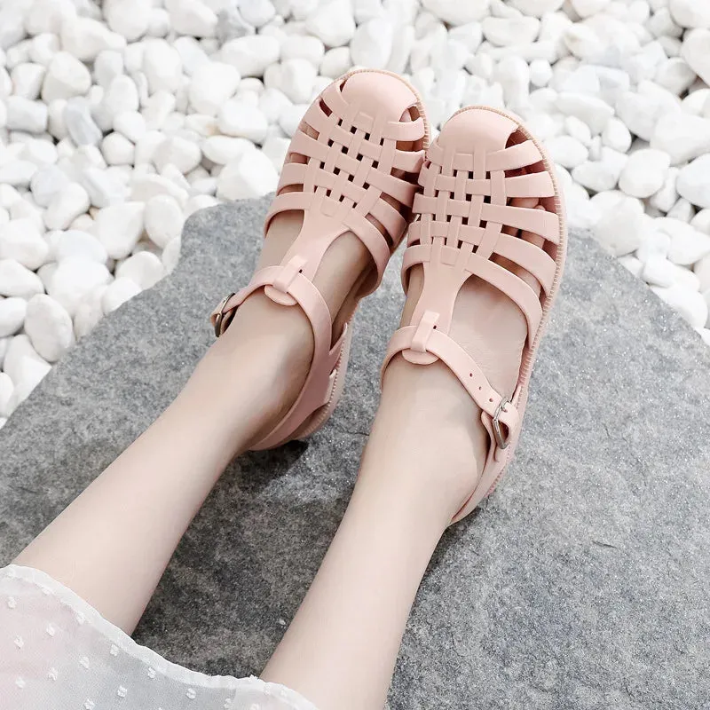 Women Flat Sandlas Hollow-carved Design Fashion Comfortable Outdoor Sports Beach Cool Slippers - WSD50233