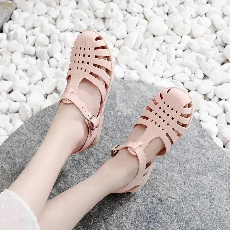 Women Flat Sandlas Hollow-carved Design Fashion Comfortable Outdoor Sports Beach Cool Slippers - WSD50233