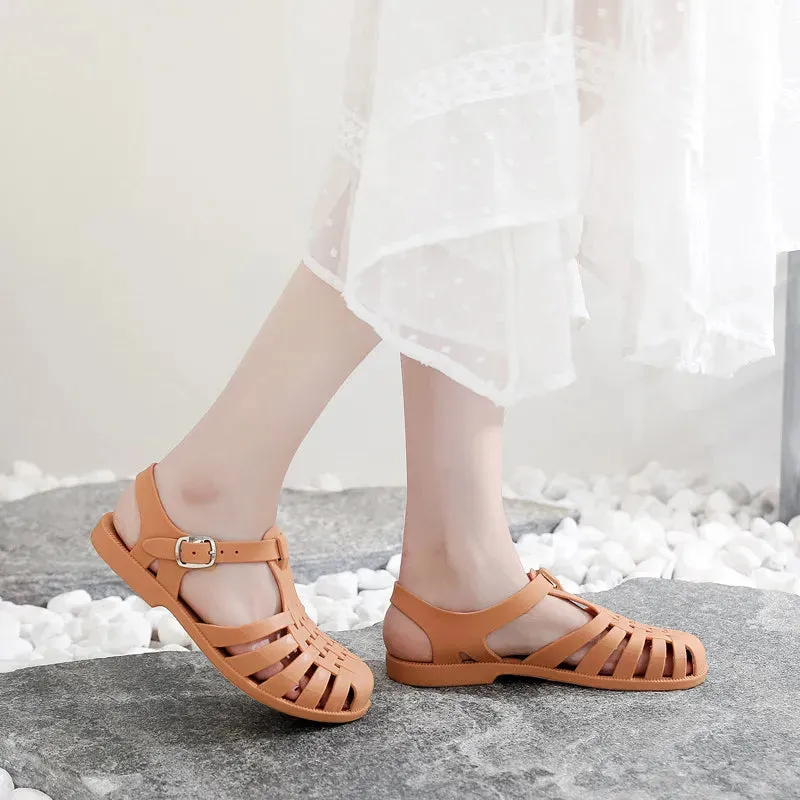 Women Flat Sandlas Hollow-carved Design Fashion Comfortable Outdoor Sports Beach Cool Slippers - WSD50233