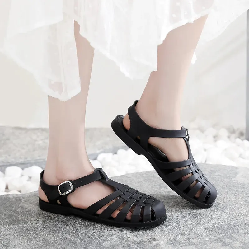 Women Flat Sandlas Hollow-carved Design Fashion Comfortable Outdoor Sports Beach Cool Slippers - WSD50233