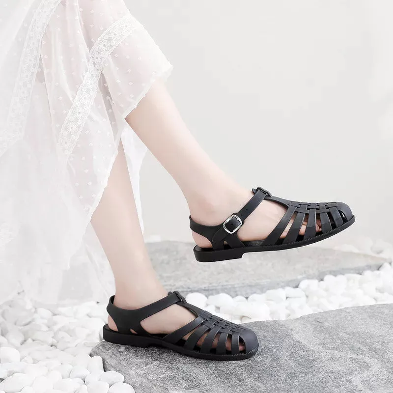 Women Flat Sandlas Hollow-carved Design Fashion Comfortable Outdoor Sports Beach Cool Slippers - WSD50233