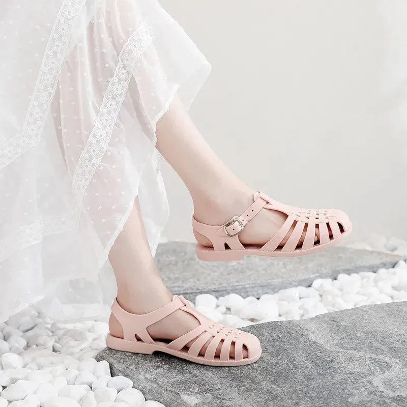 Women Flat Sandlas Hollow-carved Design Fashion Comfortable Outdoor Sports Beach Cool Slippers - WSD50233