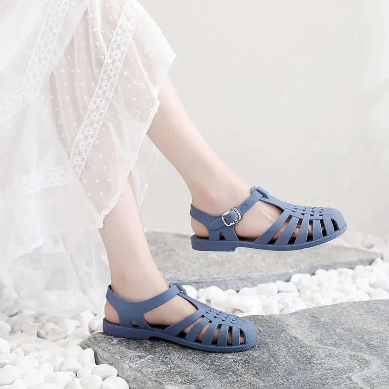 Women Flat Sandlas Hollow-carved Design Fashion Comfortable Outdoor Sports Beach Cool Slippers - WSD50233