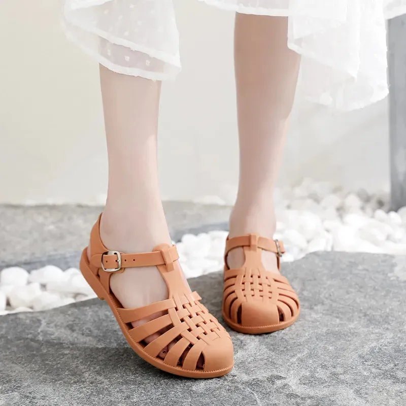 Women Flat Sandlas Hollow-carved Design Fashion Comfortable Outdoor Sports Beach Cool Slippers - WSD50233