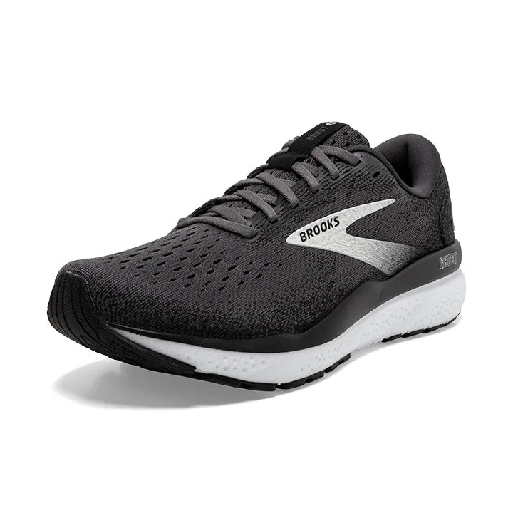 Brooks Ghost 16 Wide Womens Running Shoe in Black/Grey/White Color, D Width