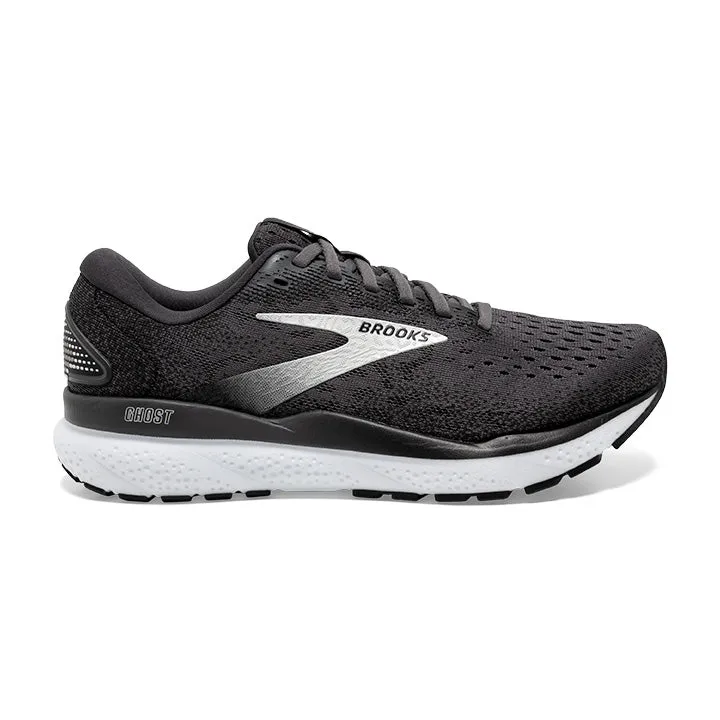 Brooks Ghost 16 Wide Womens Running Shoe in Black/Grey/White Color, D Width