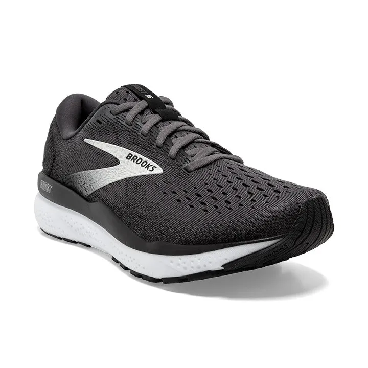 Brooks Ghost 16 Wide Womens Running Shoe in Black/Grey/White Color, D Width